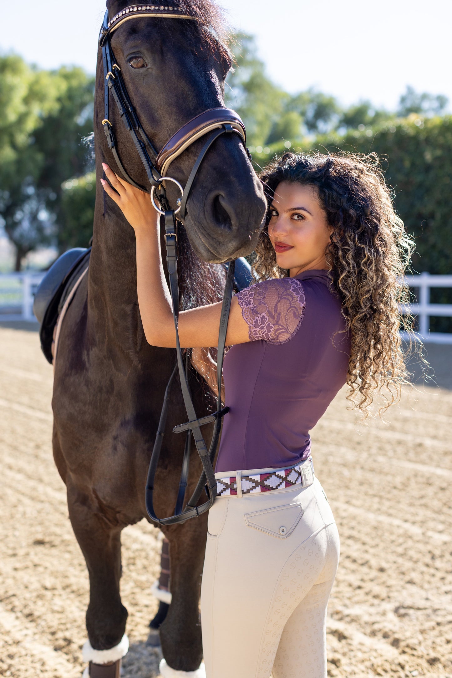 Halter Ego® Viñedo - Burgundy, Lavender Ice Blue, Brown & Ivory Brown Leather Polo Belt