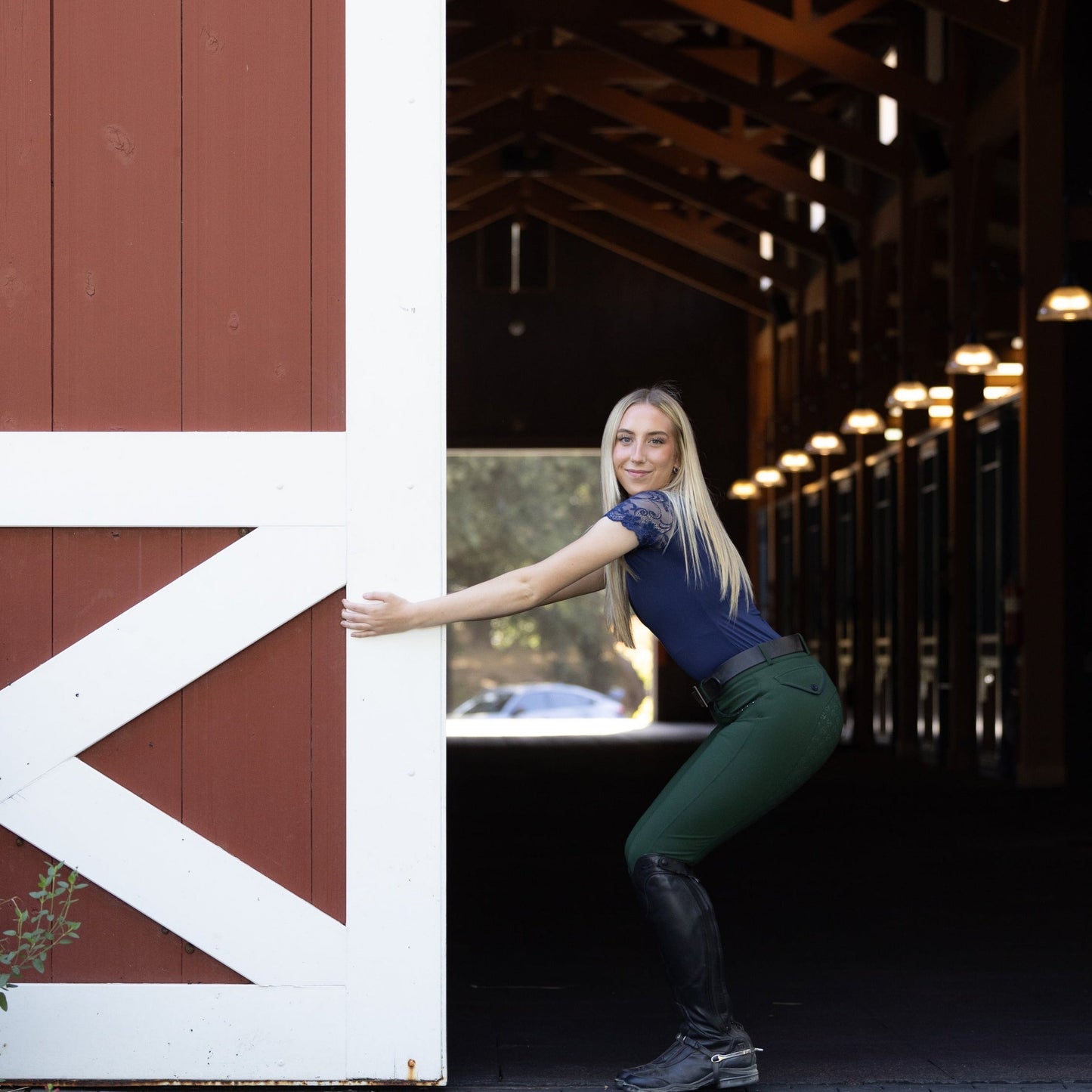 Halter Ego® Evolution Full Seat Breeches - Mountain Green