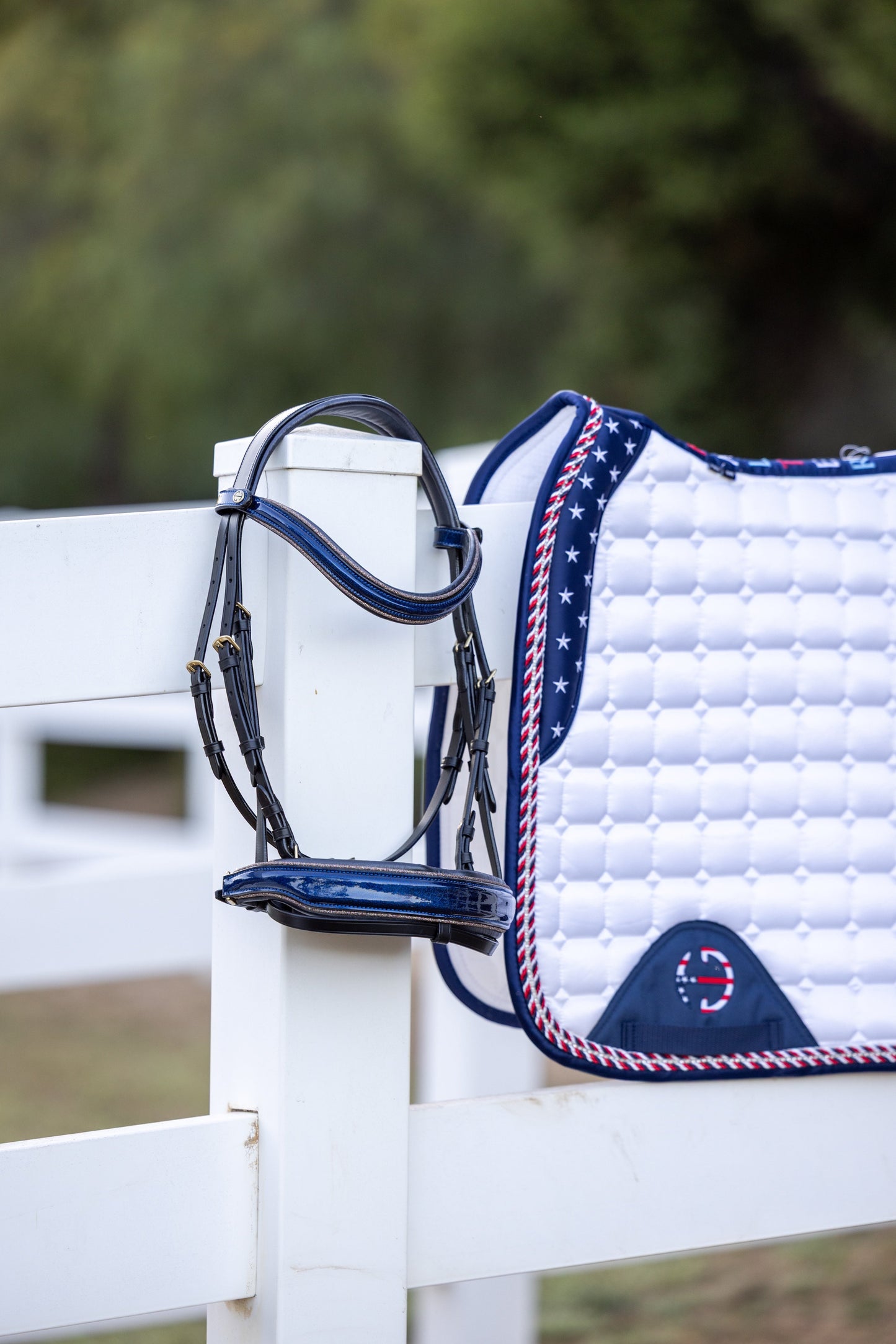 Halter Ego - Limited Edition TEAM USA Satin Classic Dressage Saddle Pad (Full)