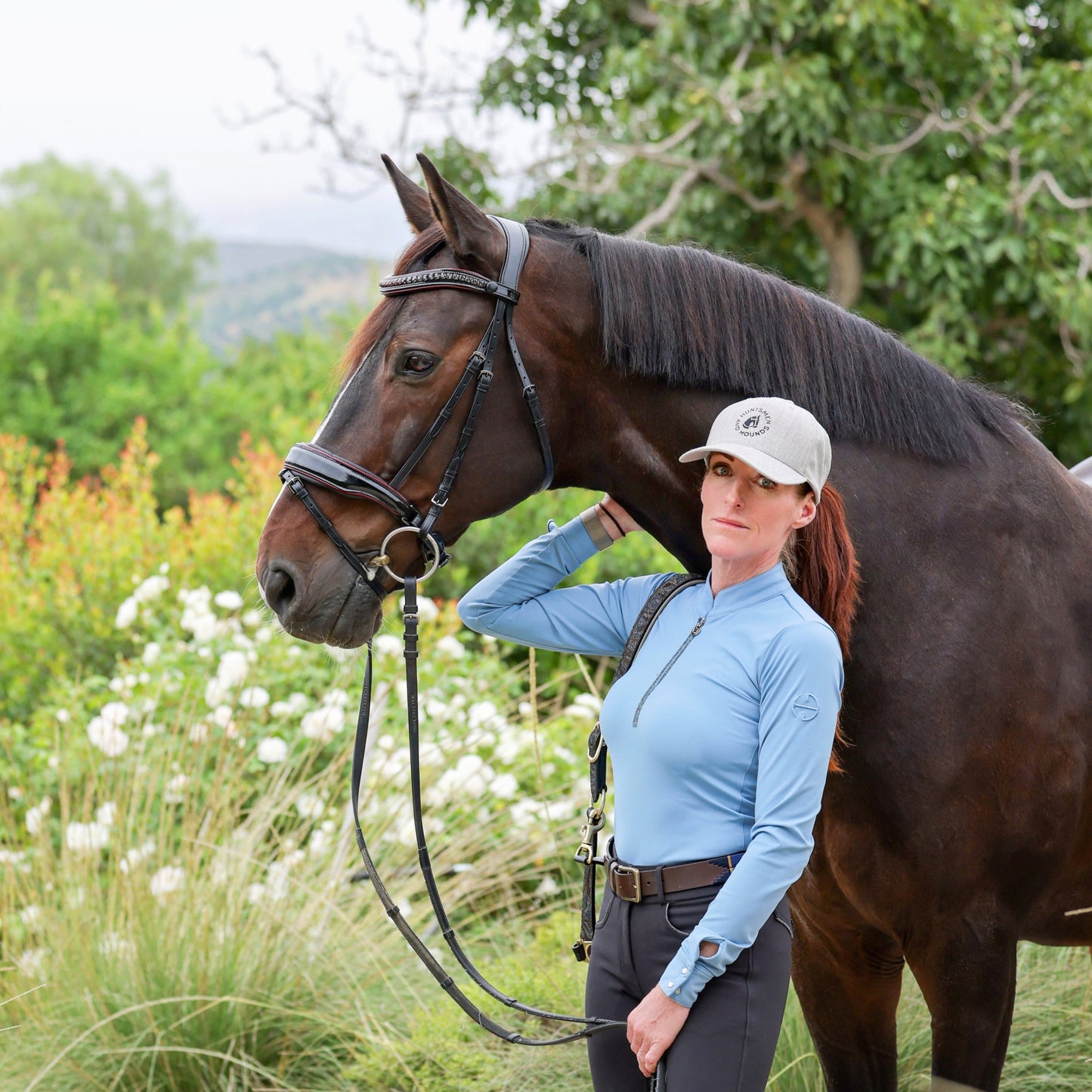 Halter Ego® The Hayworth - Black Patent Snaffle with Burgundy Patent Piping & Removable Flash