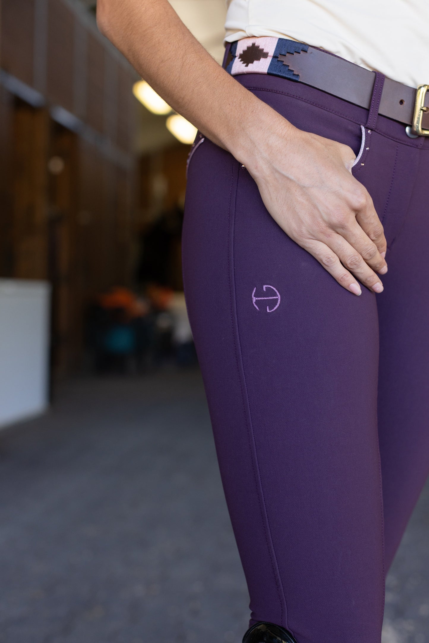 Halter Ego® Evolution Full Seat Breeches - Dark Plum - HIGH WAIST
