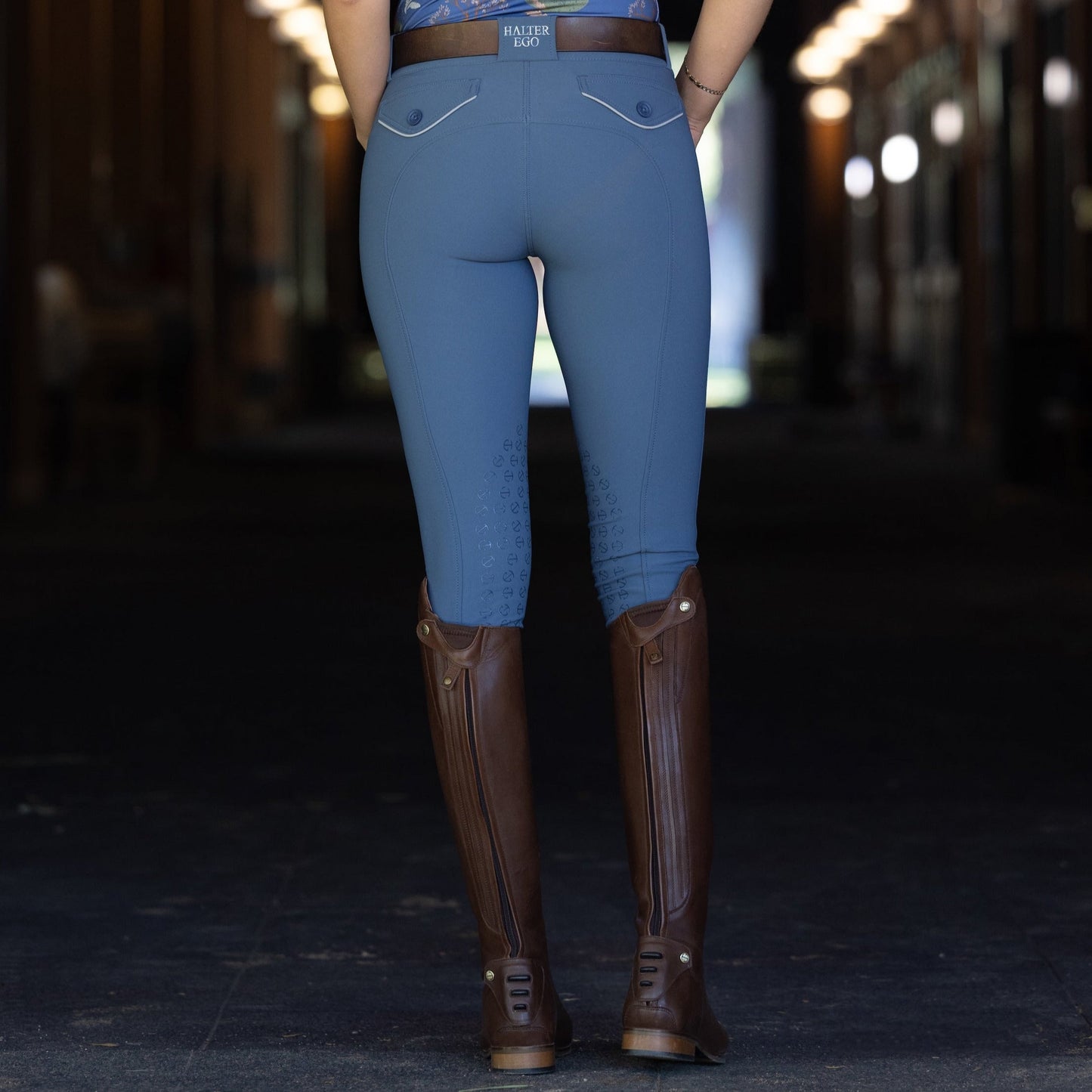 Halter Ego® Evolution Knee Patch Breeches - Carolina Blue