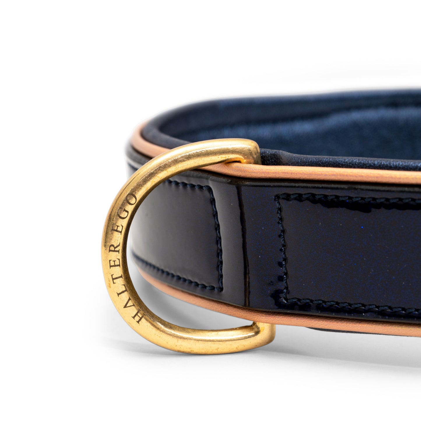 Halter Ego - Revolution Patent Blue Leather Dog Collar