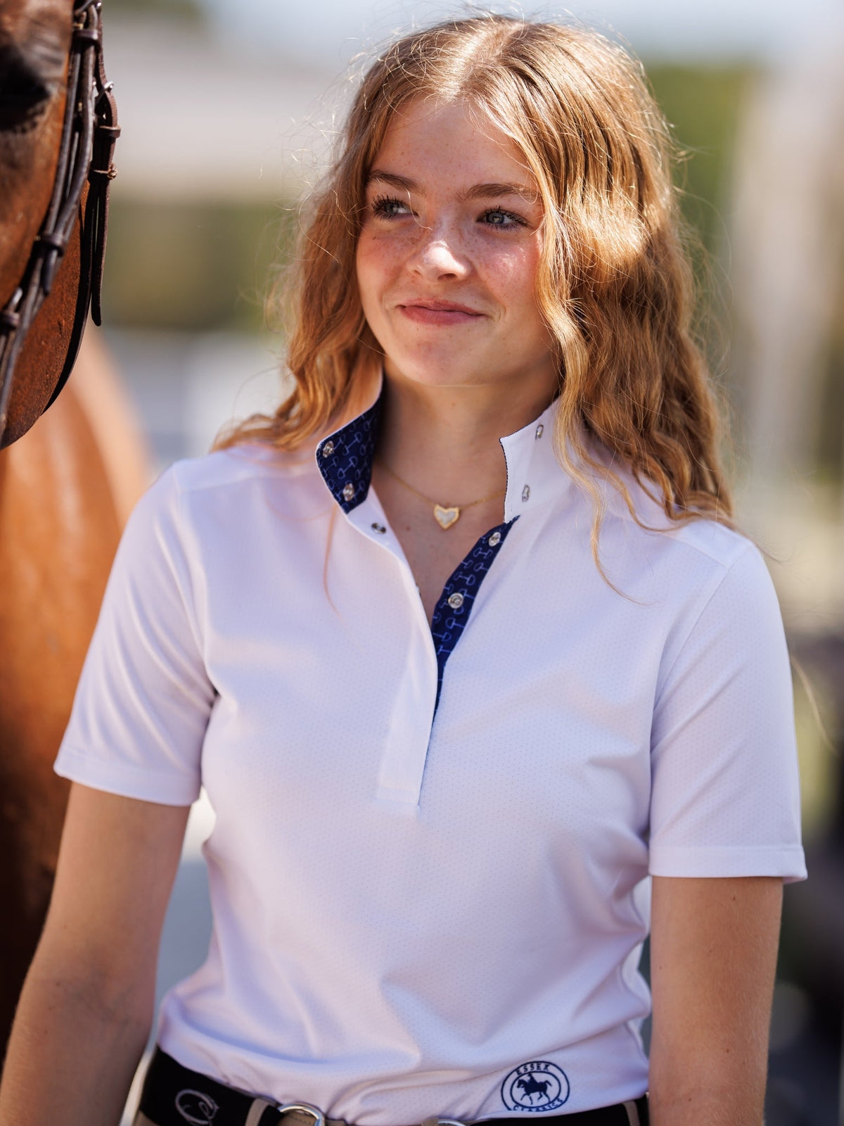Essex Classics - Beautiful Bits Ladies Talent Yarn Wrap Collar Short Sleeve Show Shirt