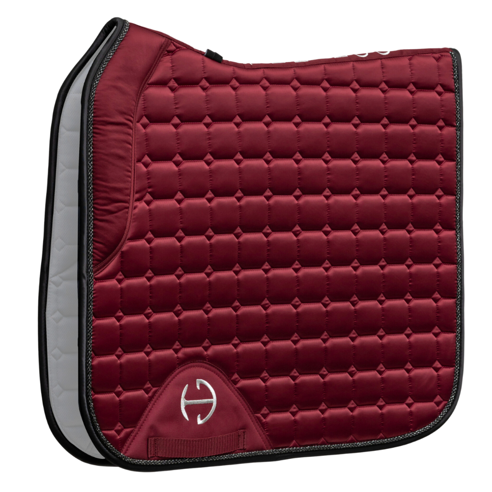 Halter Ego Satin Classic Dressage Saddle Pad (Cob) - Crimson Rose