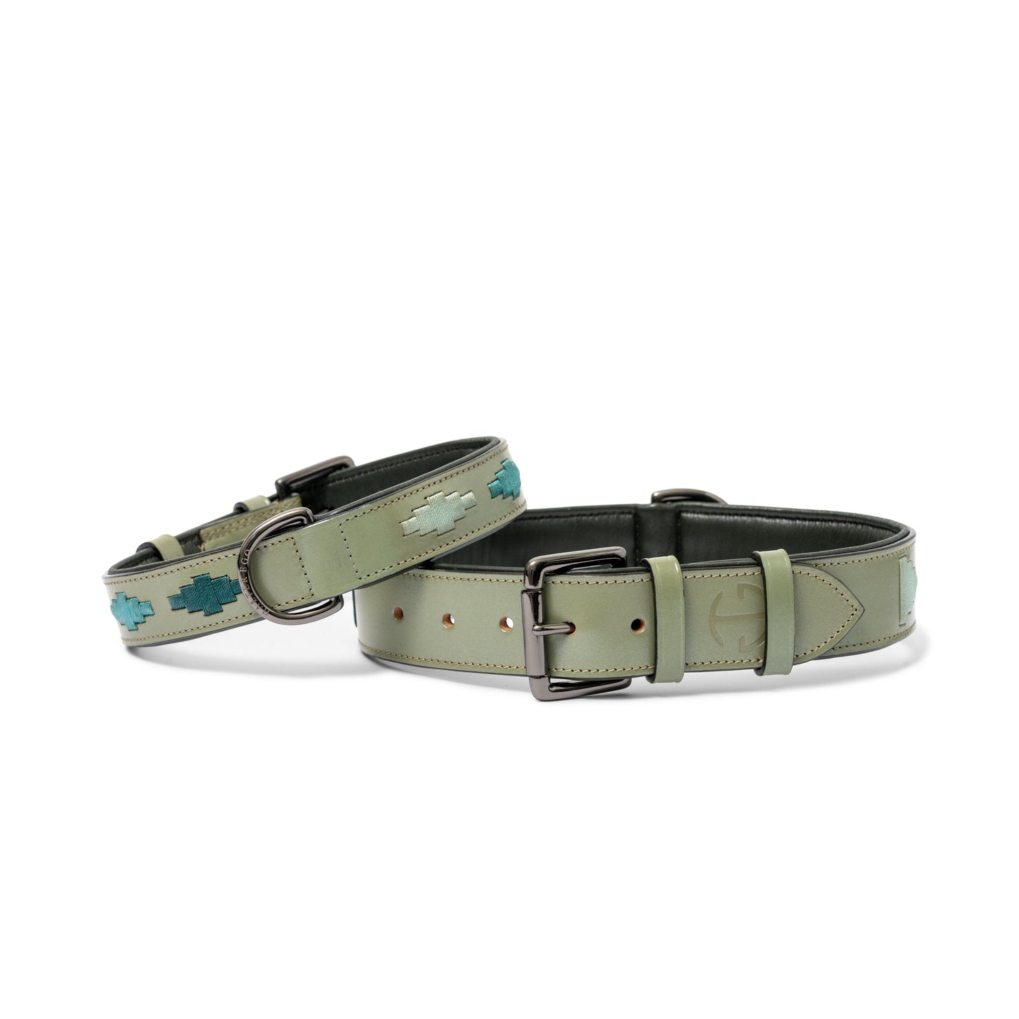 Halter Ego - Sea Glass Leather Dog Collar