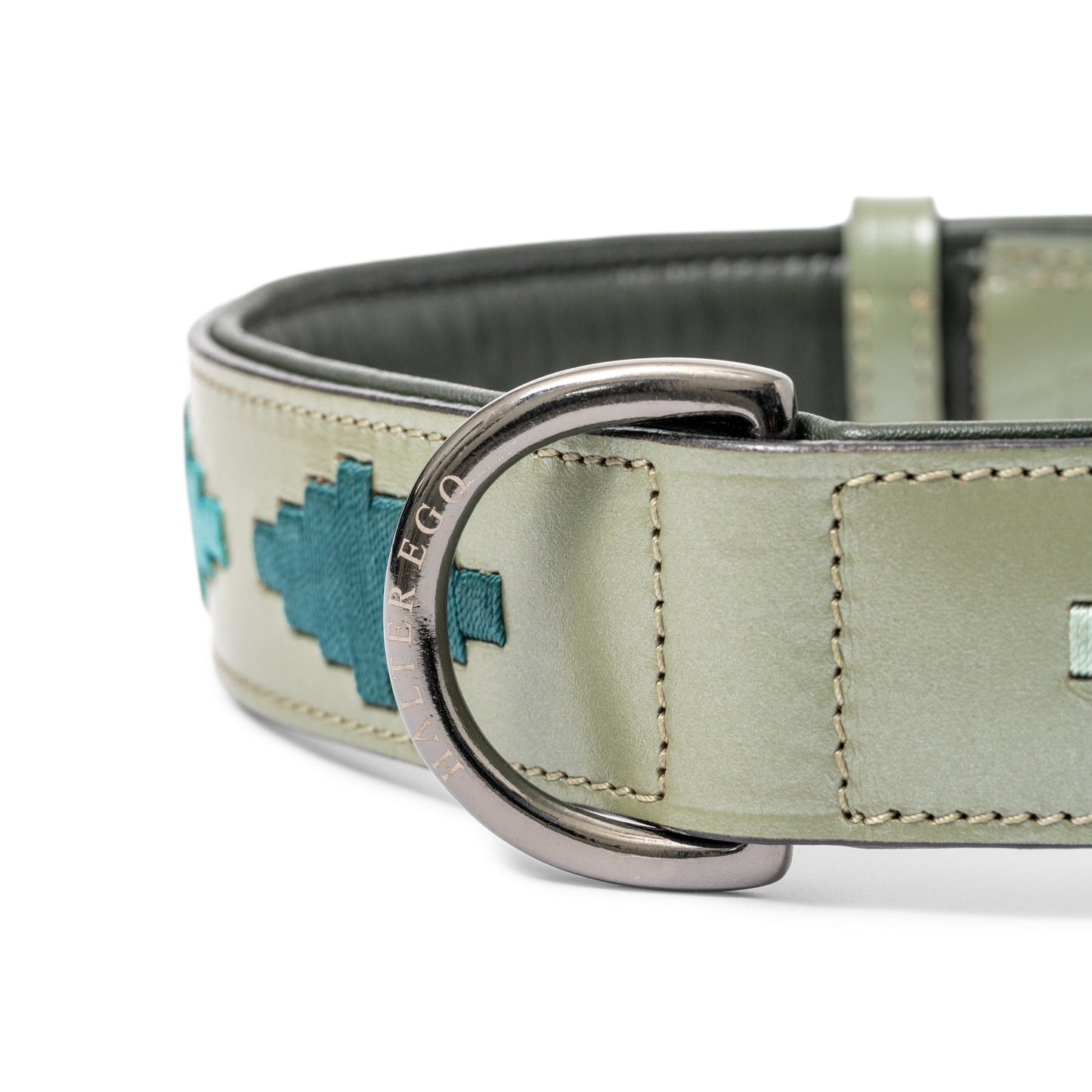 Halter Ego - Sea Glass Leather Dog Collar