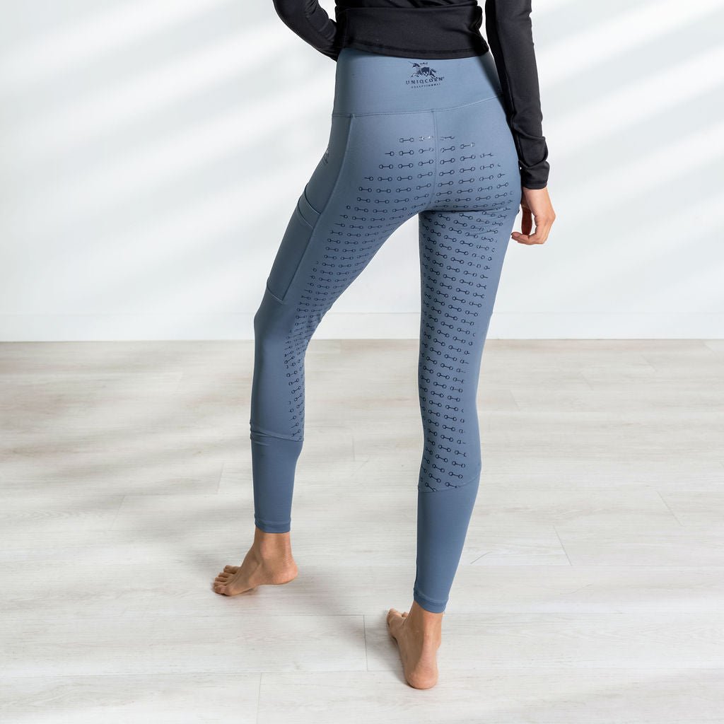 Uniqcorn Exceptionnel Hi-Rise Equestrian Tights "Smoked Blue"