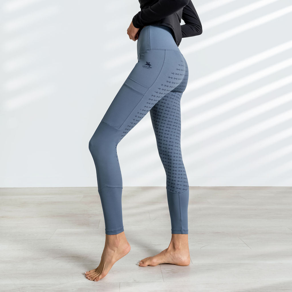 Uniqcorn Exceptionnel Hi-Rise Equestrian Tights "Smoked Blue"