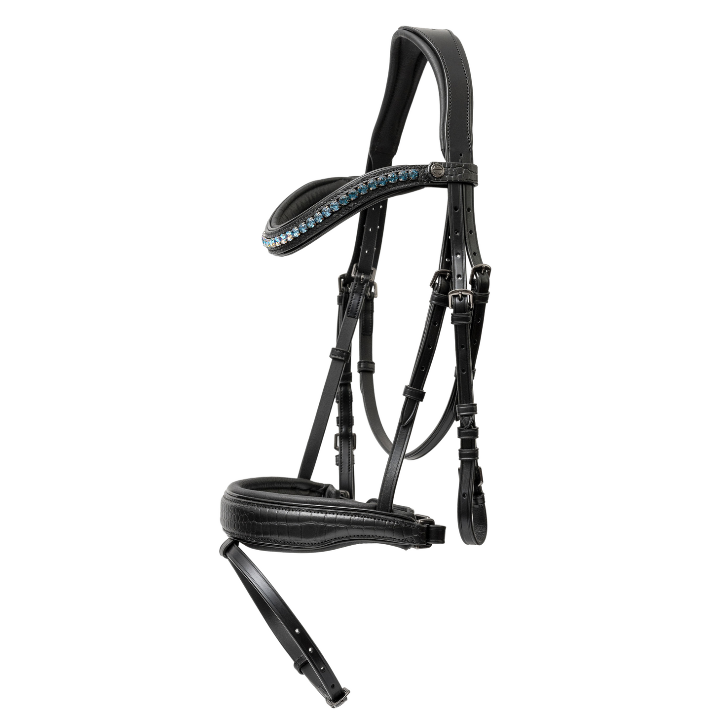 Halter Ego® Doc Marten Black Leather Snaffle Bridle with Removable Flash
