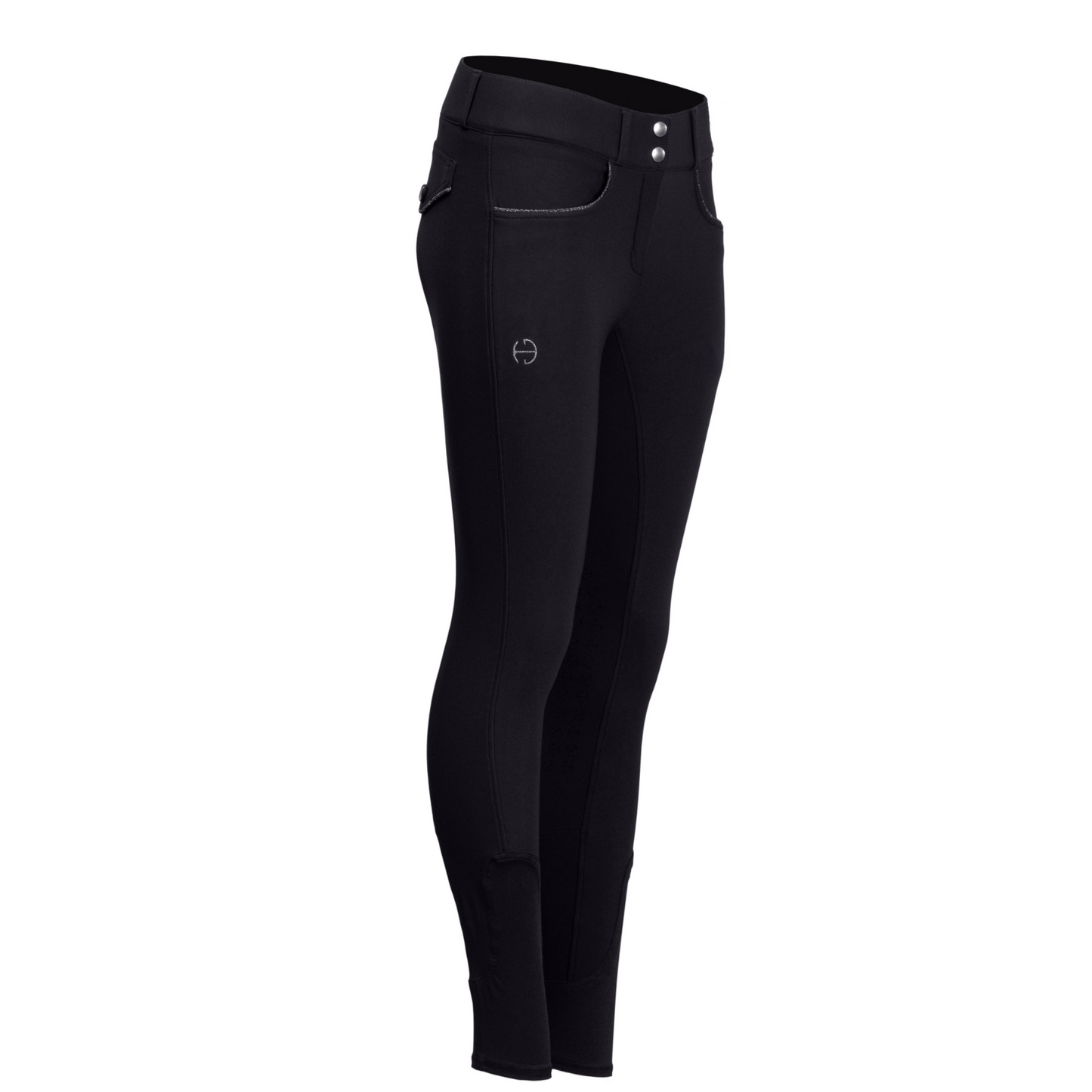 Halter Ego® Evolution Knee Patch Breeches - Black + Anthracite