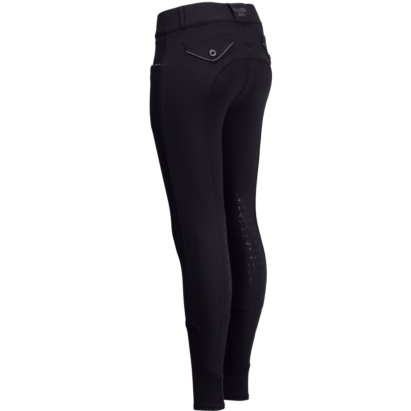 Halter Ego® Evolution Knee Patch Breeches - Black + Anthracite