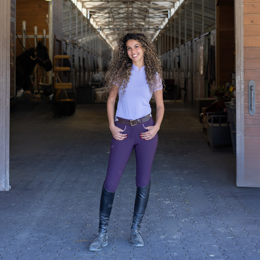 Halter Ego® Halter Ego® Evolution Knee Patch Breeches - Dark Plum