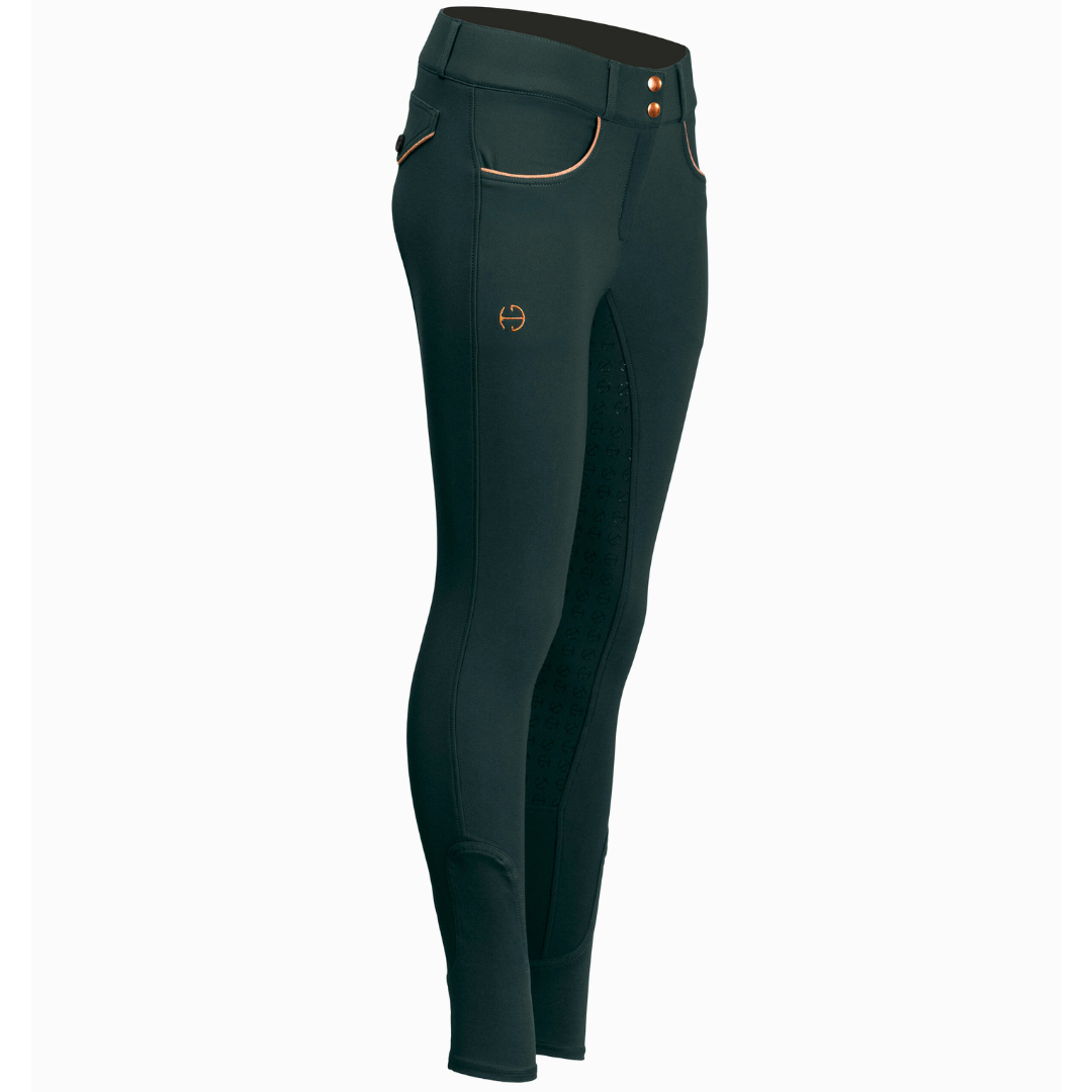 Halter Ego® Evolution Full Seat Breeches - Spruce & Rose Gold