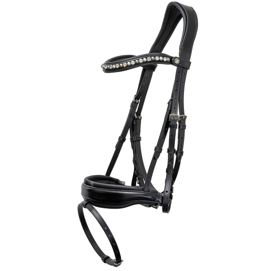 Halter Ego® The Brixton Snaffle Bridle - Black Leather Anatomical Snaffle Bridle