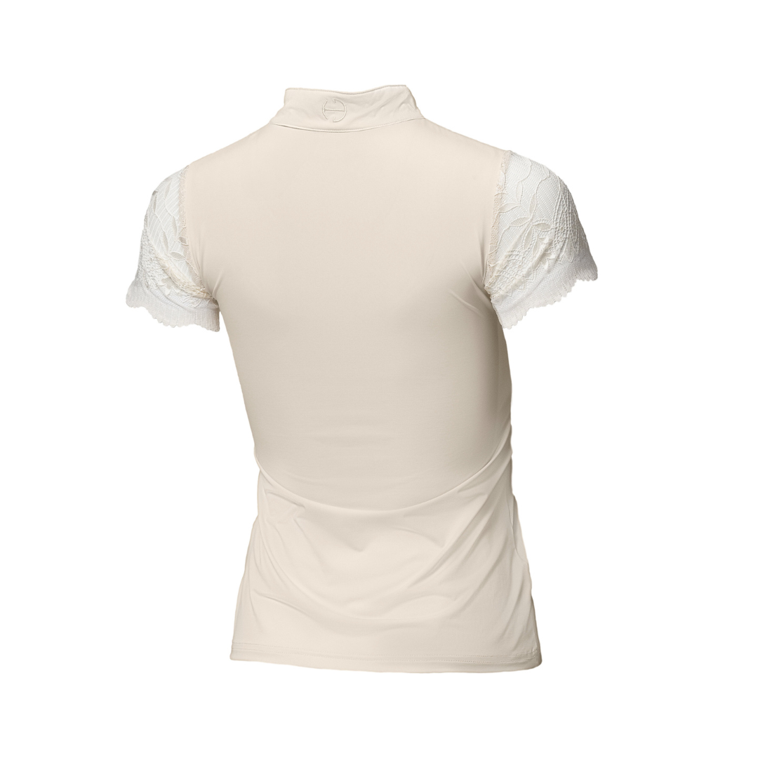 Halter Ego® Charlie Short Sleeve Lace Riding Shirt - Ecru