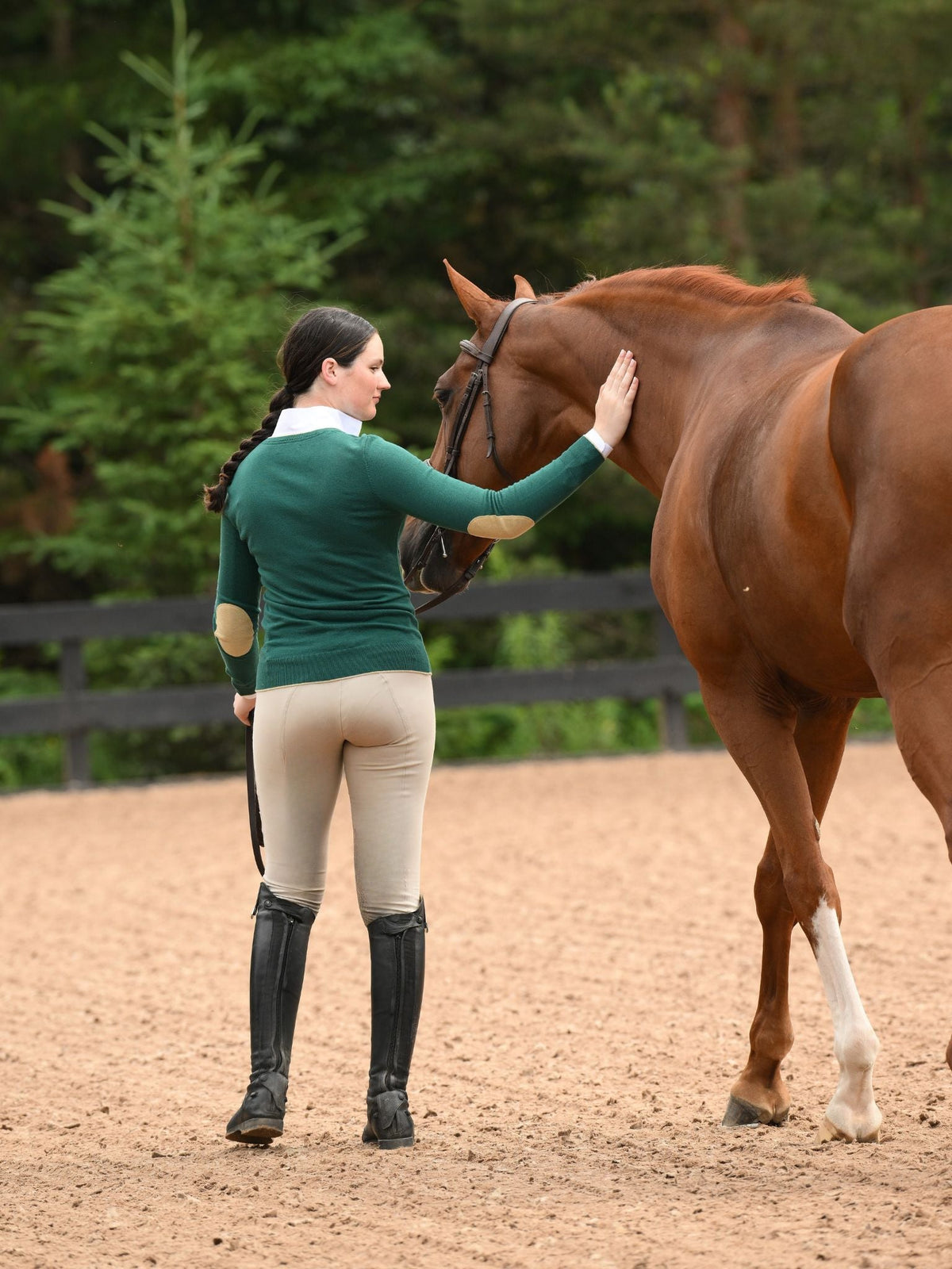 Essex Classics - Emerald Green with Gold Trey V-Neck Sweater