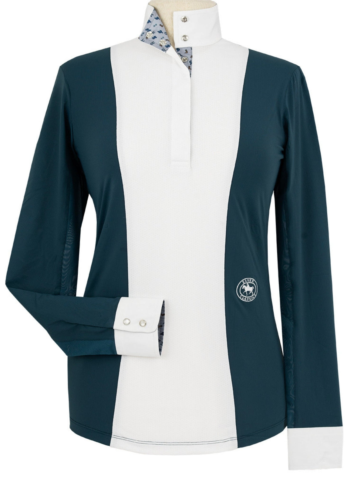 Essex Classics - Ladies "Luna II" Teal with Boot Scootin' Long Sleeve Performance Show Shirt