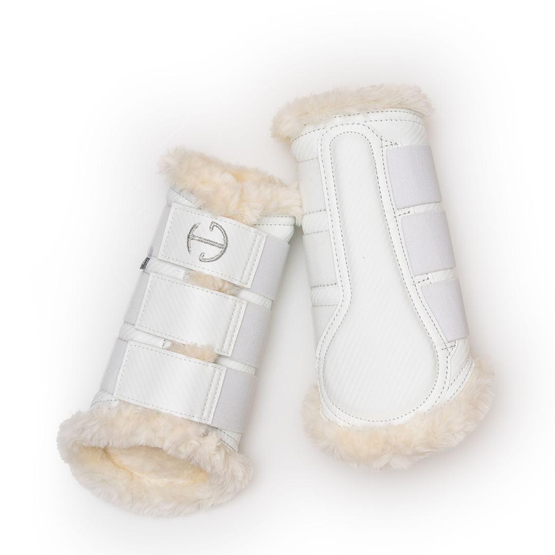 Halter Ego® Carbon Tech Collection Brushing Boots - White / Natural