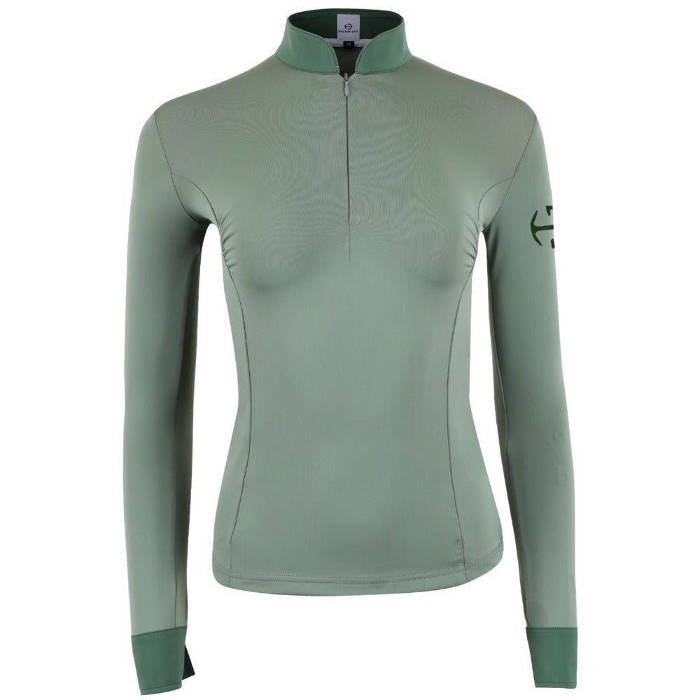 Halter Ego® Halter Ego®Roxana - Black & Luxe Gray Long Sleeve Riding Shirt