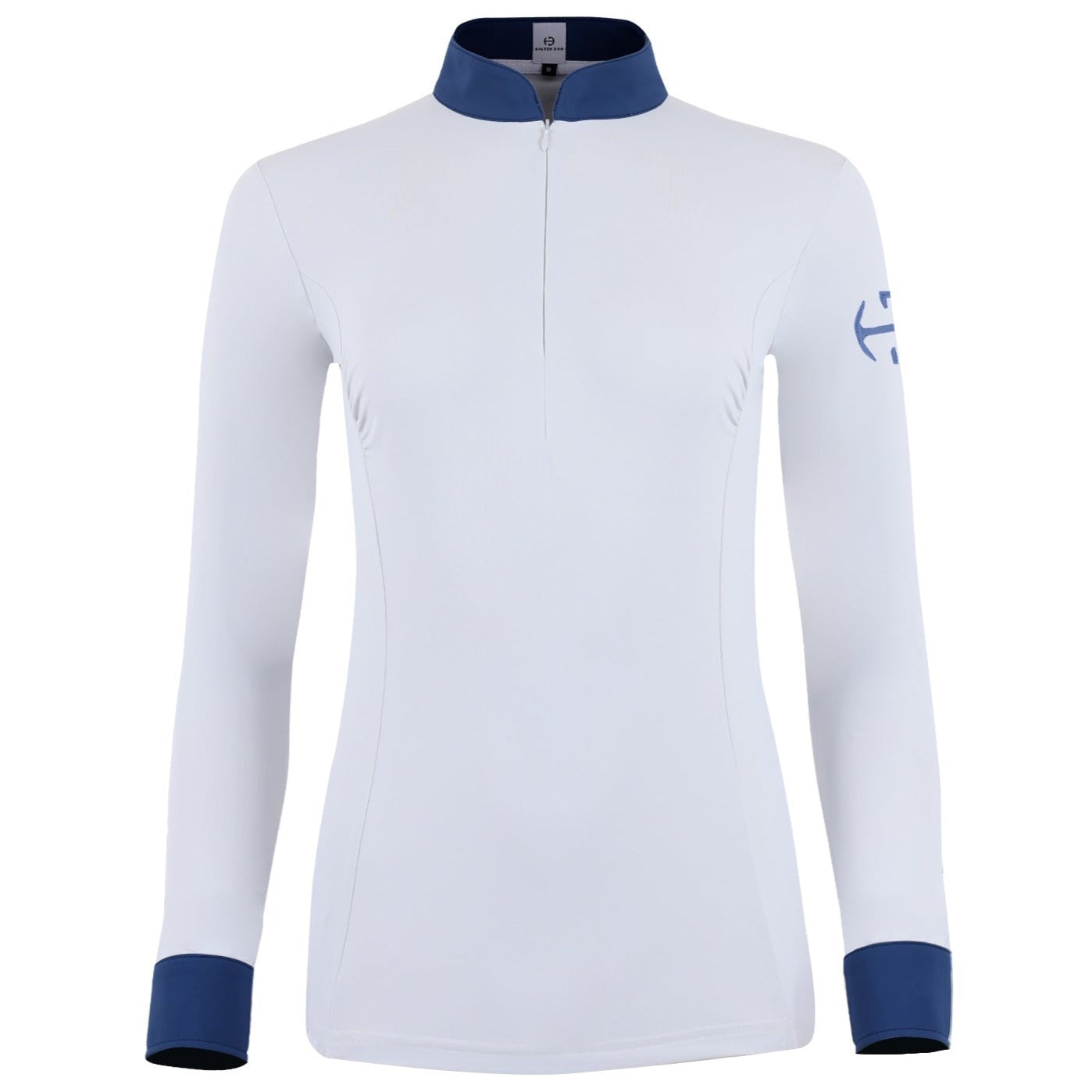 Halter Ego® Halter Ego®Roxana - Black & Luxe Gray Long Sleeve Riding Shirt